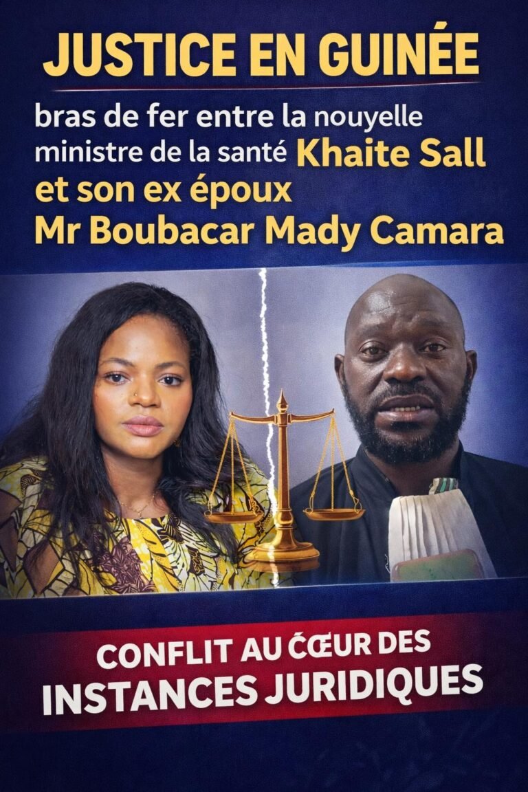 Justice en Guinée : bras de fer judiciaire entre la ministre Kaïté Sall et son ex-époux Boubacar Mady Camara pour la garde de leurs enfants! 
